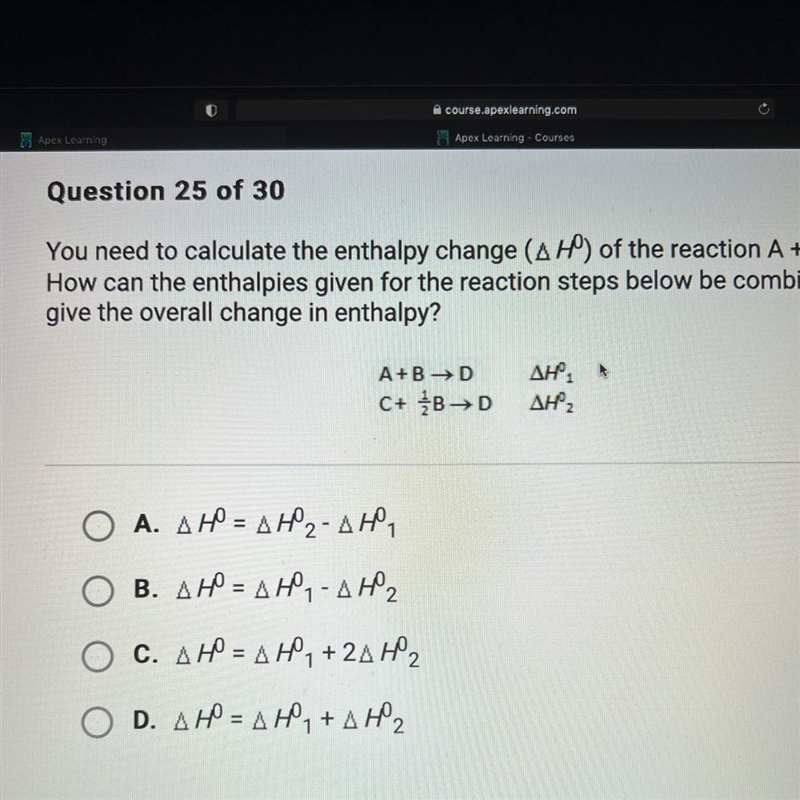 You need to calculate the enthalpy change (AHO) of the reaction A + B → C.How can-example-1