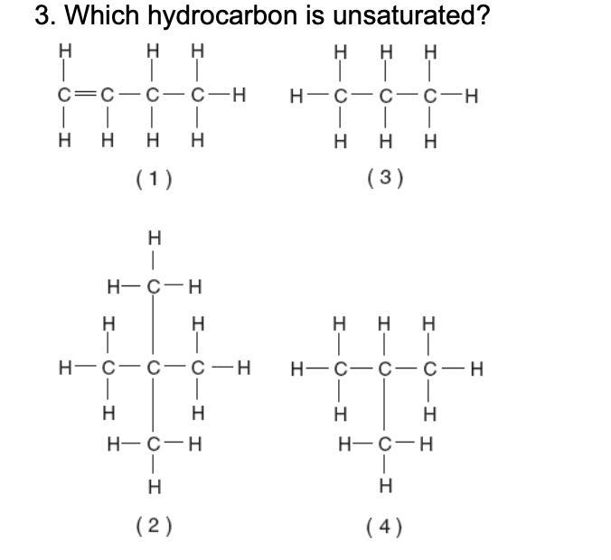 Which hydrocarbon is unsaturated?-example-1