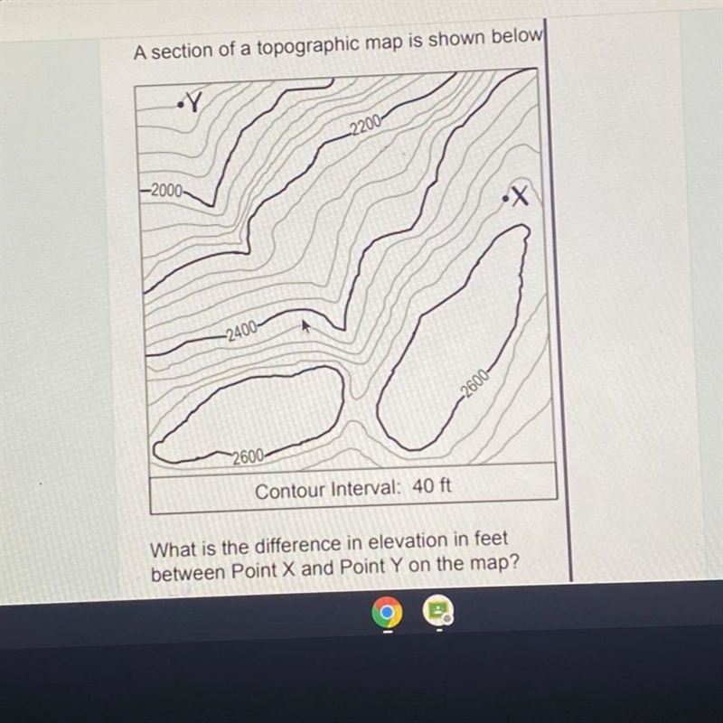 A section of a topographic map is shown below-example-1