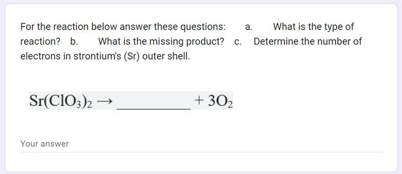 For the reaction below answer these questions: a. What is the type of reaction? b-example-1