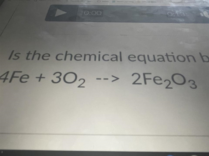 Is this chemical equation balanced? Yes or no-example-1