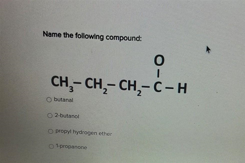 Name the following compound: CH₂-C- CH₂-CH₂-CH₂-C - H butanal O2-butanol O propyl-example-1