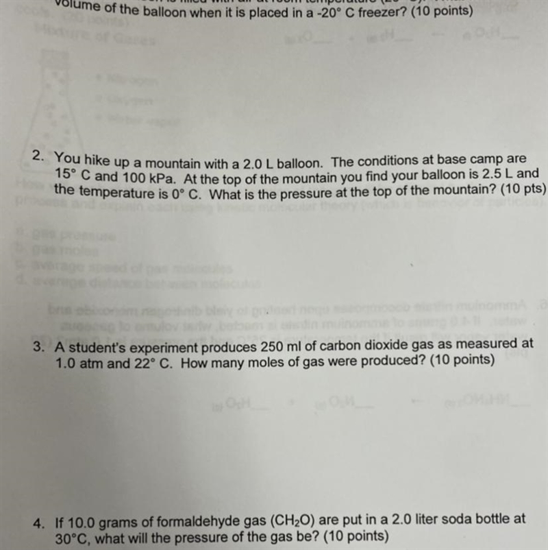 Hello I need help on the question 2 for chemistry. Also- this is a worksheet for practice-example-1