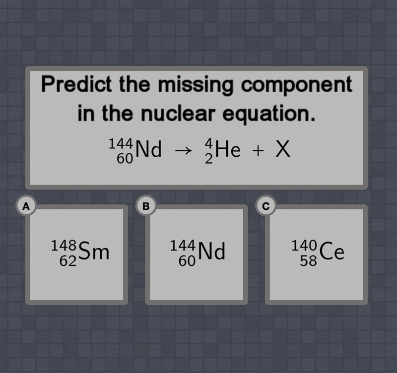 Predict the missing component in the nuclear equation-example-1