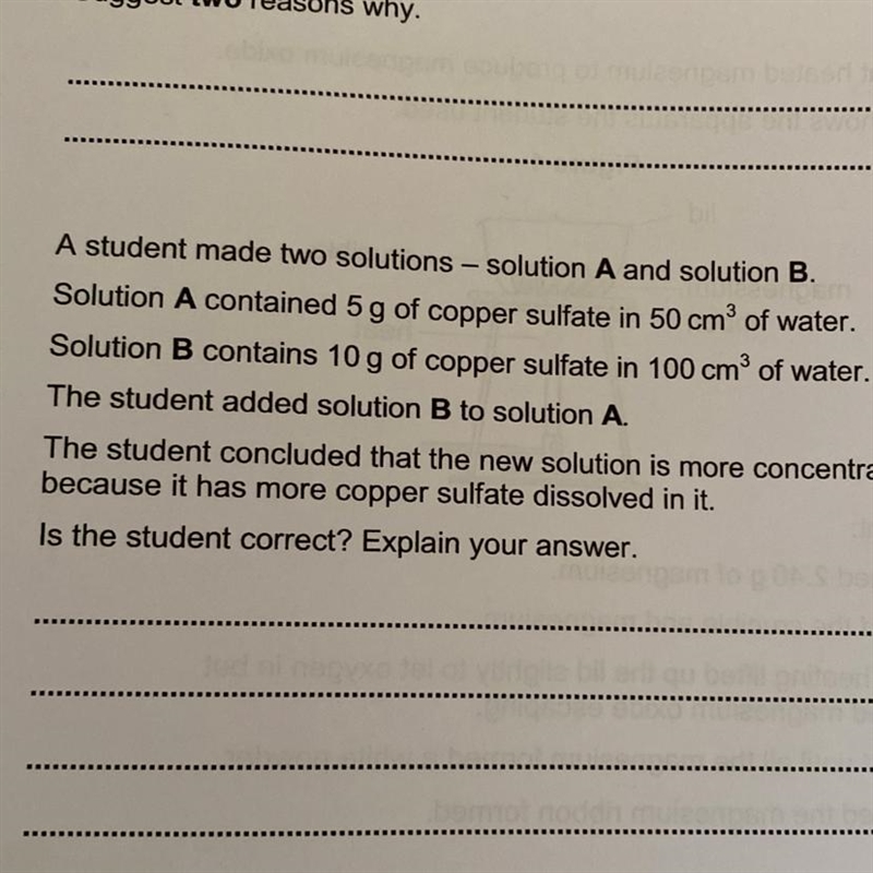 ● 2 A student made two solutions - solution A and solution B. Solution A contained-example-1