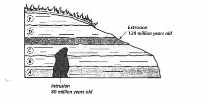 What is the age for rock layer C? Younger than 80 million years Younger than 40 million-example-1