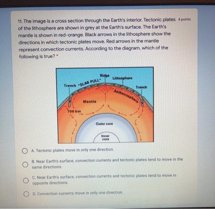 The image below is a cross-section through the Earth's interior. Tectonic plates of-example-1