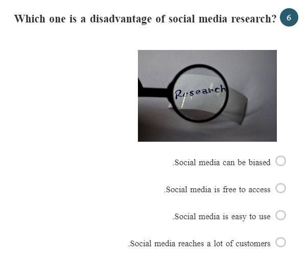 Which one is a disadvantage of social media research?-example-1