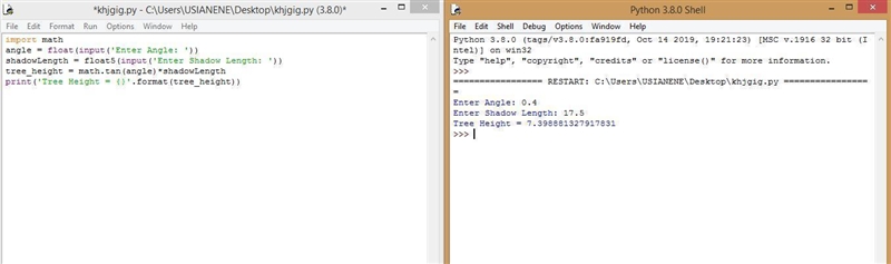 In python Simple geometry can compute the height of an object from the object's shadow-example-1