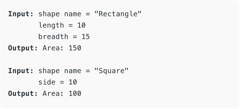 Write a program that will calculate the areas of a circle, a square, and a rectangle-example-1