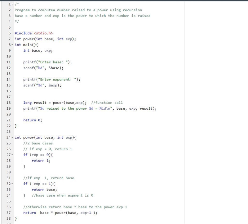 Write a function that uses recursion to raise a number to a power. The function should-example-1