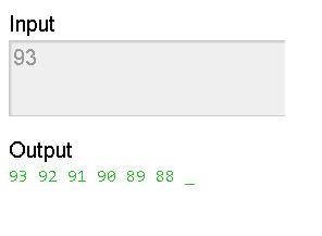 Write a program that takes in an integer in the range 20-98 as input. The output is-example-2