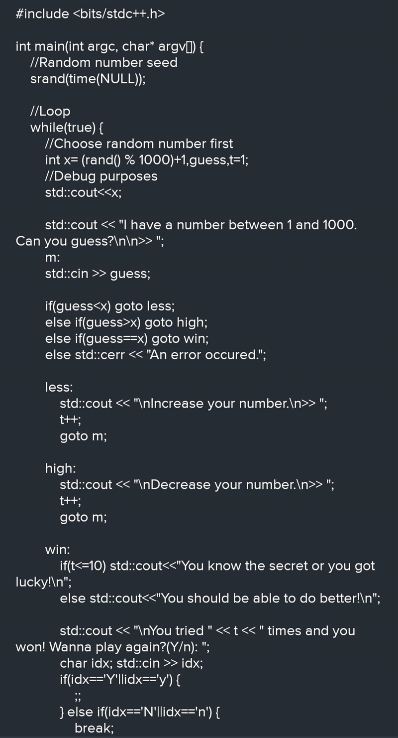 1. Create a function called numberGuess. Function numberGuess will first choose a-example-1