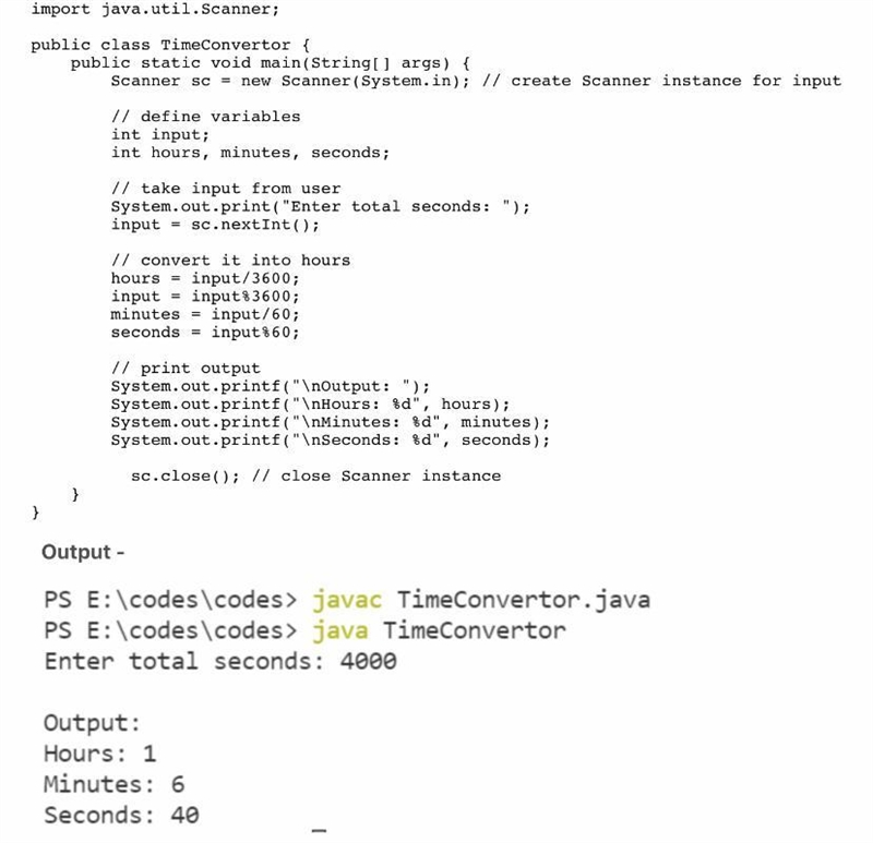 JAVA: People find it easier to read time in hours, minutes, and seconds rather than-example-1