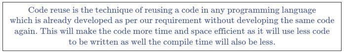 Functions are used to reuse the codes number of times in program-example-1