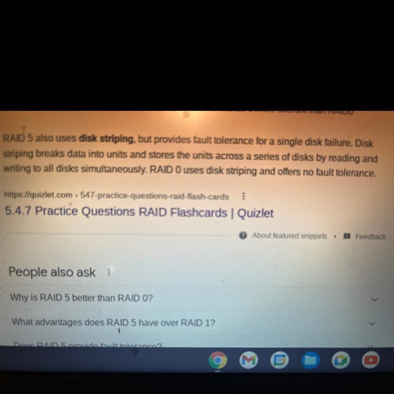 What function does RAID5 add that makes it more tolerant than RAID0?-example-1