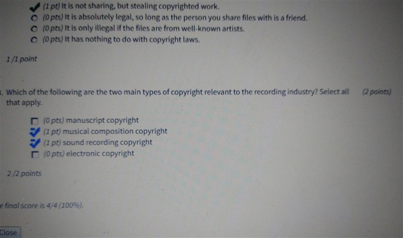 Which of the following are the two main types of copyright relevant to the recording-example-1