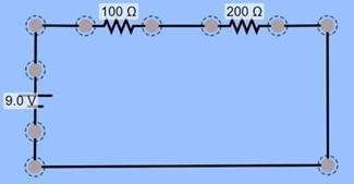 Calculate the total resistance of this simple circuit. If R1 = 100Ω, R2 = 200Ω.-example-1