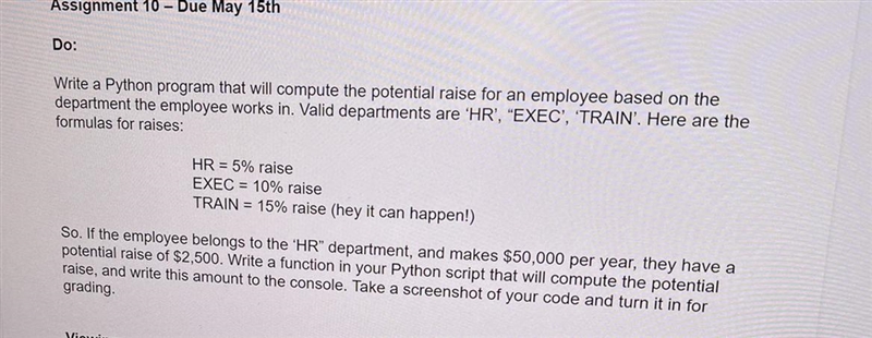 January 19/May 16 2022 Assignment 10 - Due May 15th Do: Write a Python program that-example-1