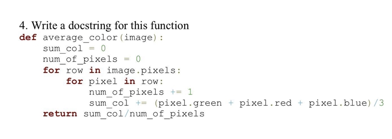 Write a docstring for these functions-example-2