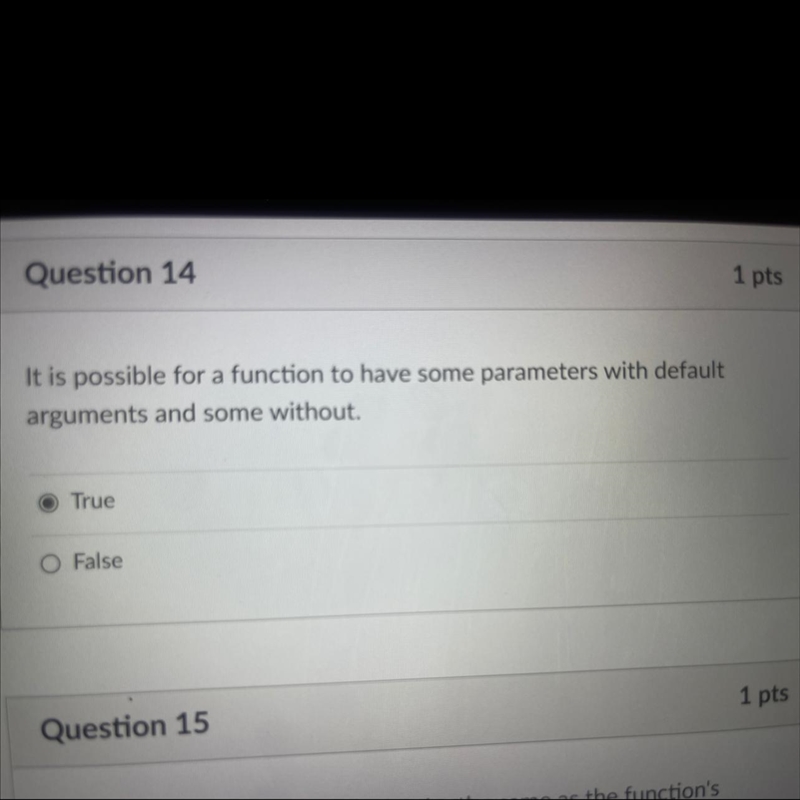 A function's return data type must be the same as the function's parameter(s). True-example-1