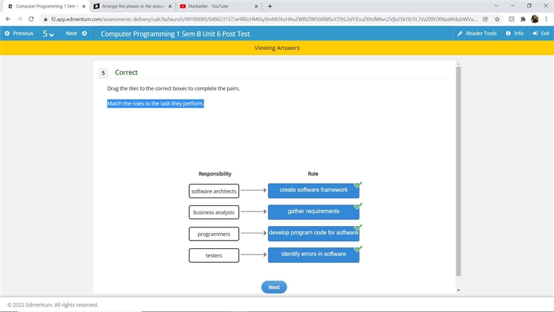 Match the roles to the task they perform.-example-1