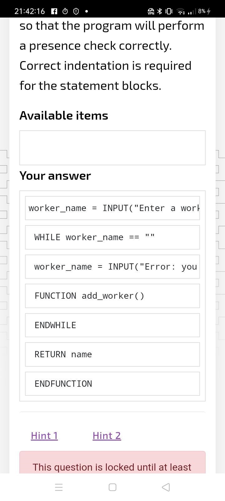 How do I get this thing in the right order, including the indentation?-example-1