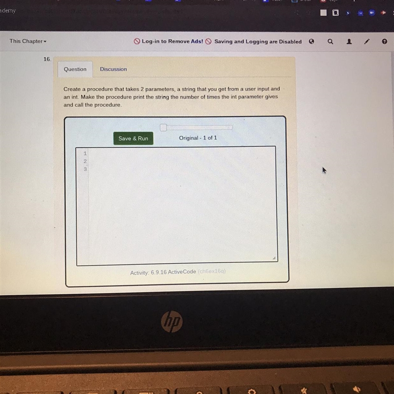 create a procedure that takes 2 parameters, a string that you get from a user input-example-1