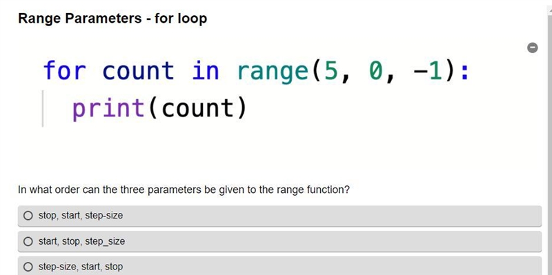 Range paramters - for loop question in picture-example-1