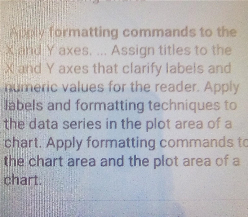 ___________________ is a formatting option used in chart. a) Area b) Legend c) Chart-example-1