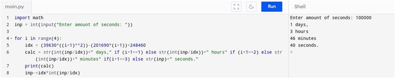 write a program that asks the user to enter a number of seconds and then prints the-example-1