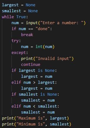 The program should determine the largest integer seen. what should xxx be, if the-example-1