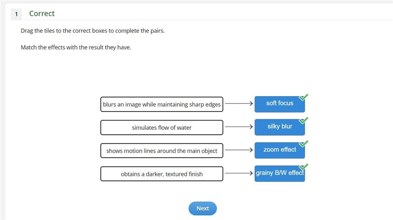 Drag the tiles to the correct boxes to complete the pairs. Match the effects with-example-1