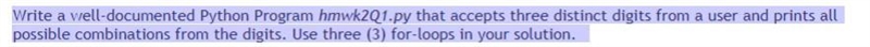 Code a program that gets all possible solutions of a string using 3 for loops. Actual-example-1