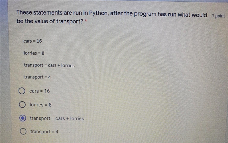 These statements are run in Python, after the program has run what would be the value-example-1