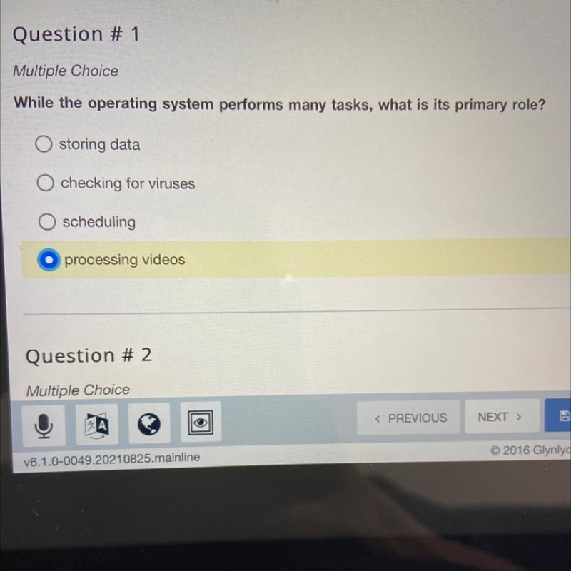 While the operating system performs many tasks, what is its primary role? storing-example-1