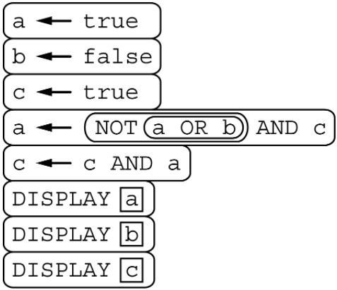 Consider the following code segment. What is displayed as a result of executing the-example-1