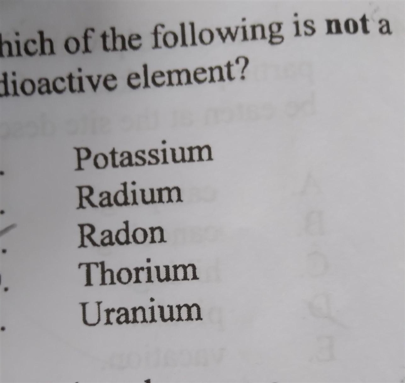 Which of the following is not a radioactive element​-example-1