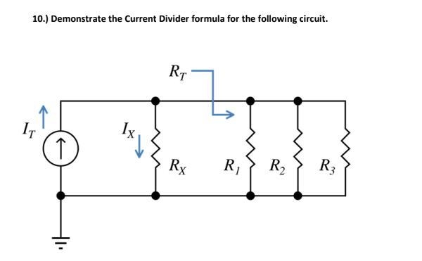 Demonstrate the Current Divider formula for the following circuit.-example-1