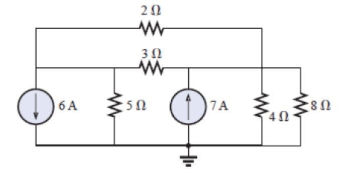 Calculate the node voltages in the circuit by using the nodal analysis.-example-1