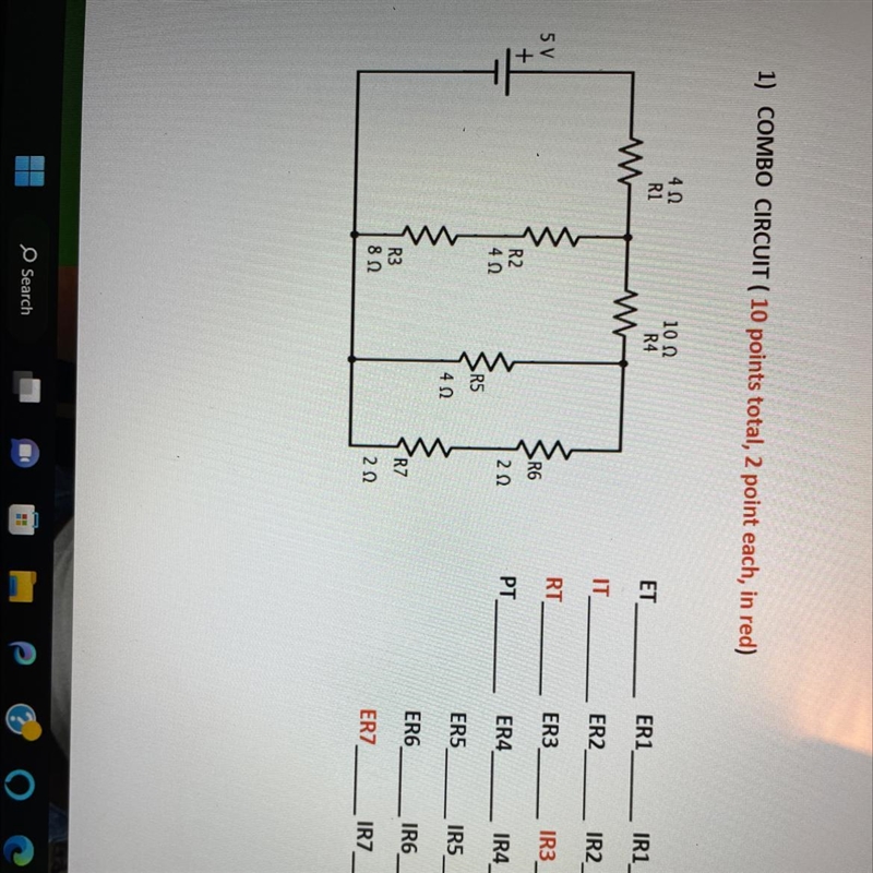 I need to find the Current Flow through each resistor in this Combo Circuit, so far-example-1