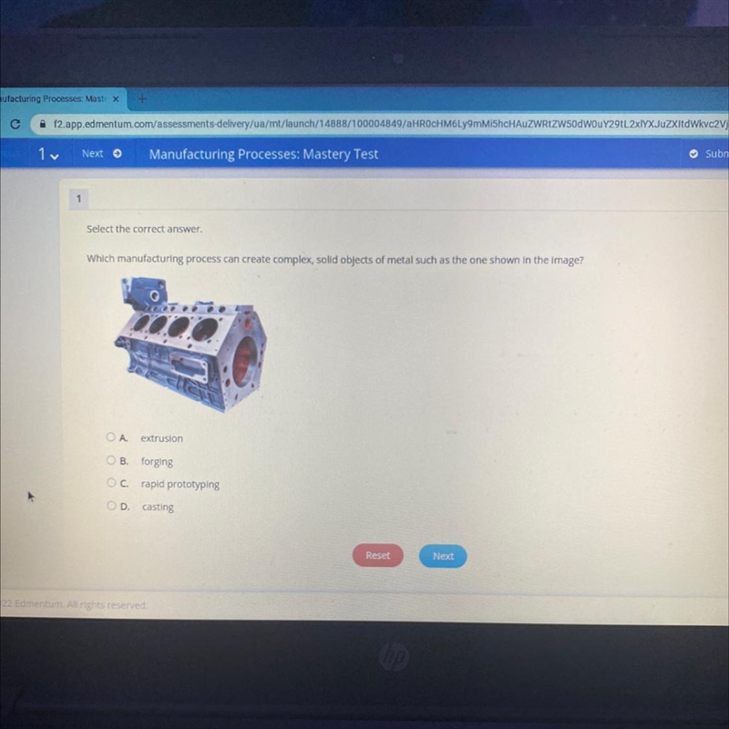 Which manufacturing process can create complex solid objects of metal such as the-example-1