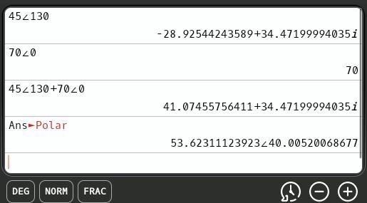 a ball is subject to two forces F1 and F2. The magnitudes of the two forces are 45.0 N-example-1