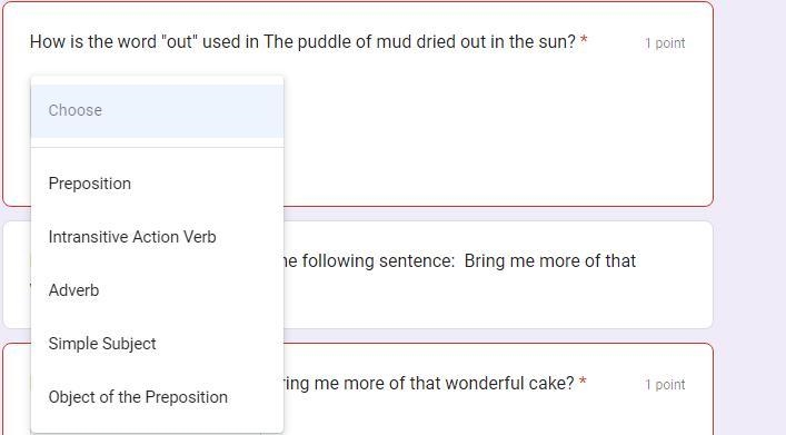 How is the word "out" used in The puddle of mud dried out in the sun?-example-1