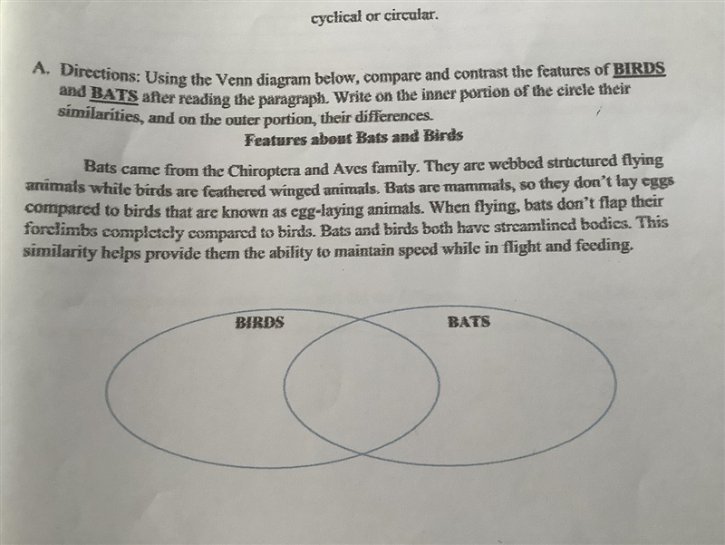 III. SUMMATIVE EVALUATION A. Directions: Using the Venn diagram below, compare and-example-1