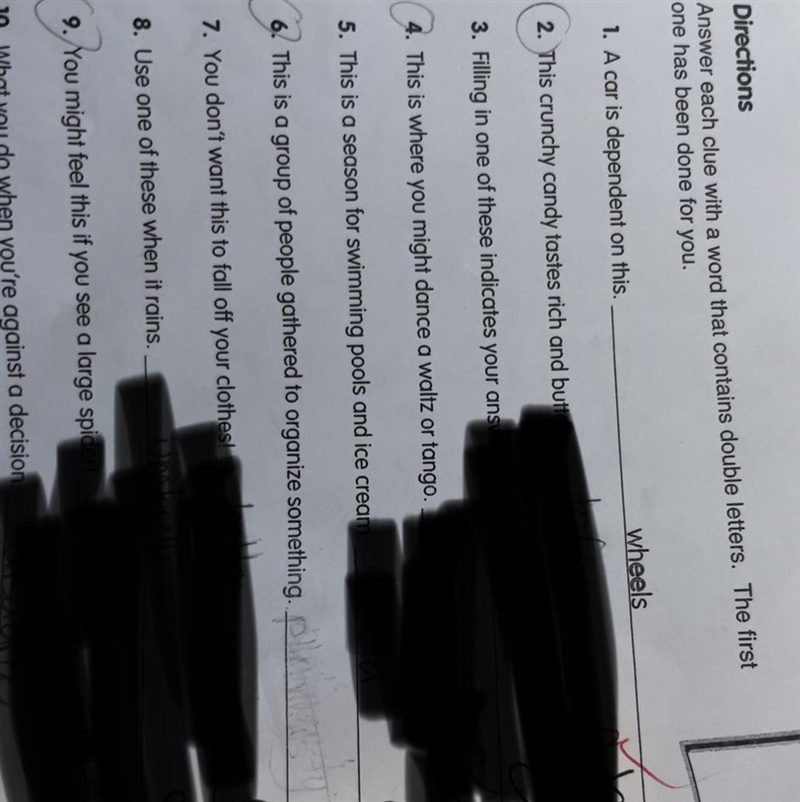 Please help with #6. The answer has to include double letters ( #1 is an example)-example-1