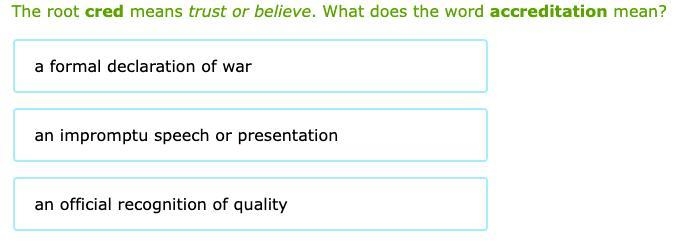 What does the word accreditation mean?-example-1