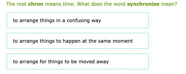 What does the word synchronize mean?-example-1
