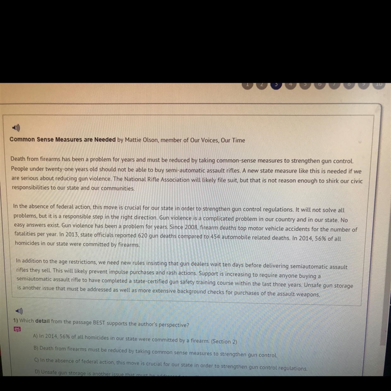 1) Which detail from the passage BEST supports the author's perspective? es A) In-example-1