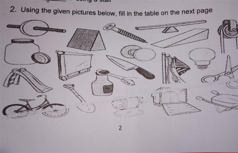 2. Using the given pictures below, fill in the table on the next page​-example-1